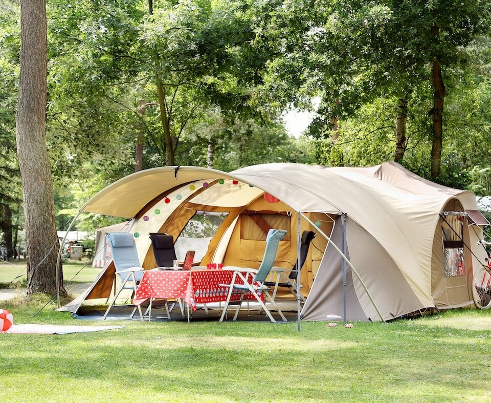 Vouwwagen op de camping